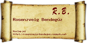 Rosenzveig Bendegúz névjegykártya